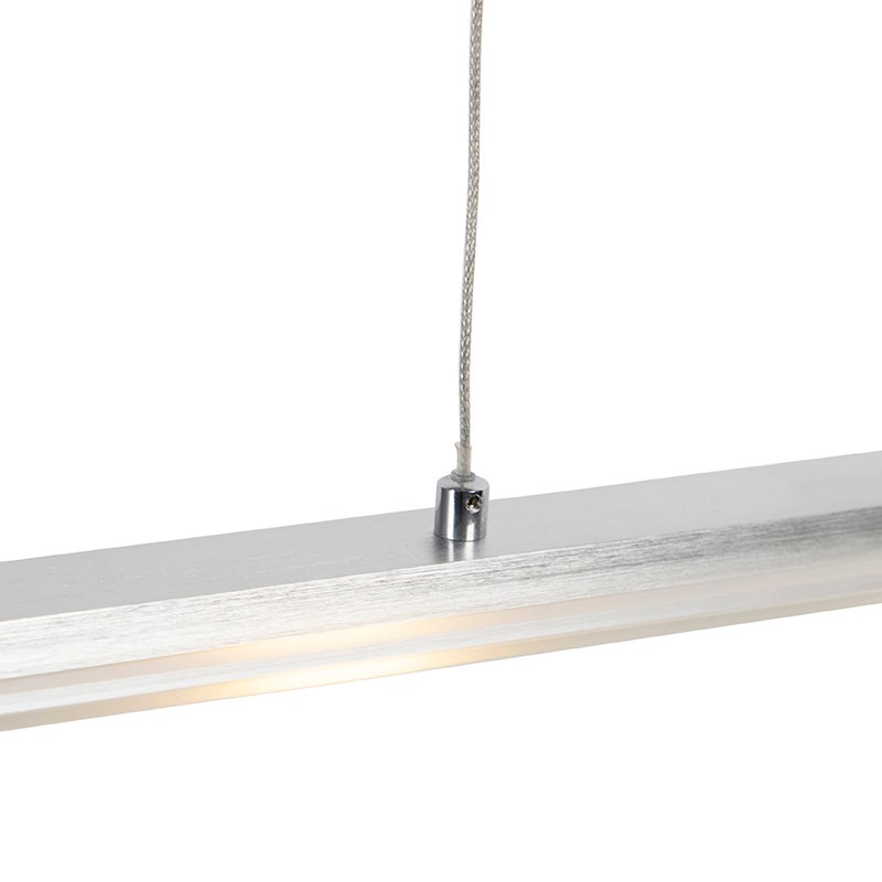 Hanglamp van staal met glasplaat, inclusief LED met touchdimmer - Platina