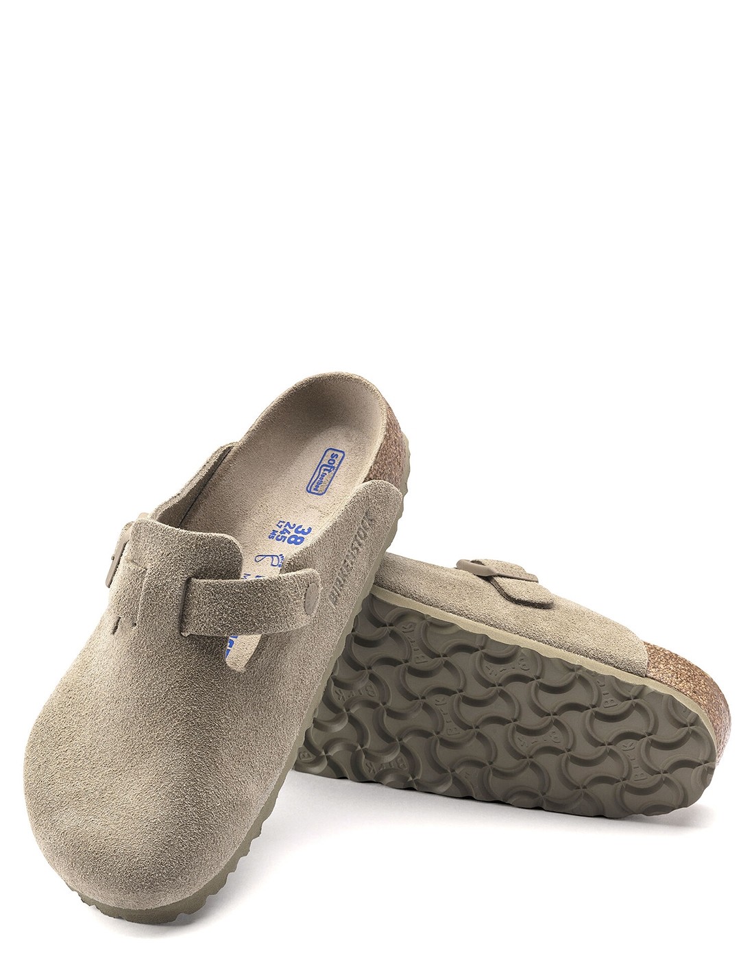 birkenstock Sabots Homme Boston Daim Kaki