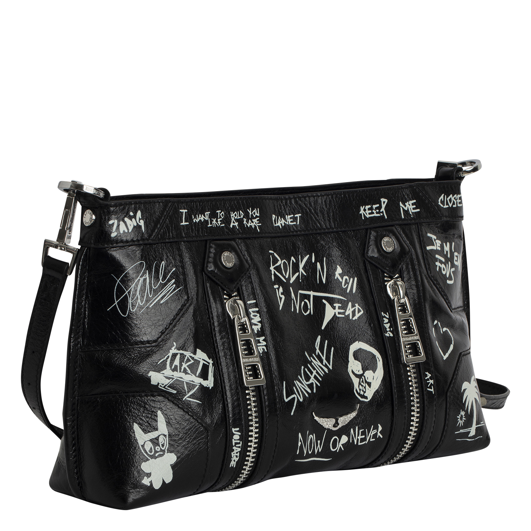 SUNNY - Sac bandoulière en cuir | Noir