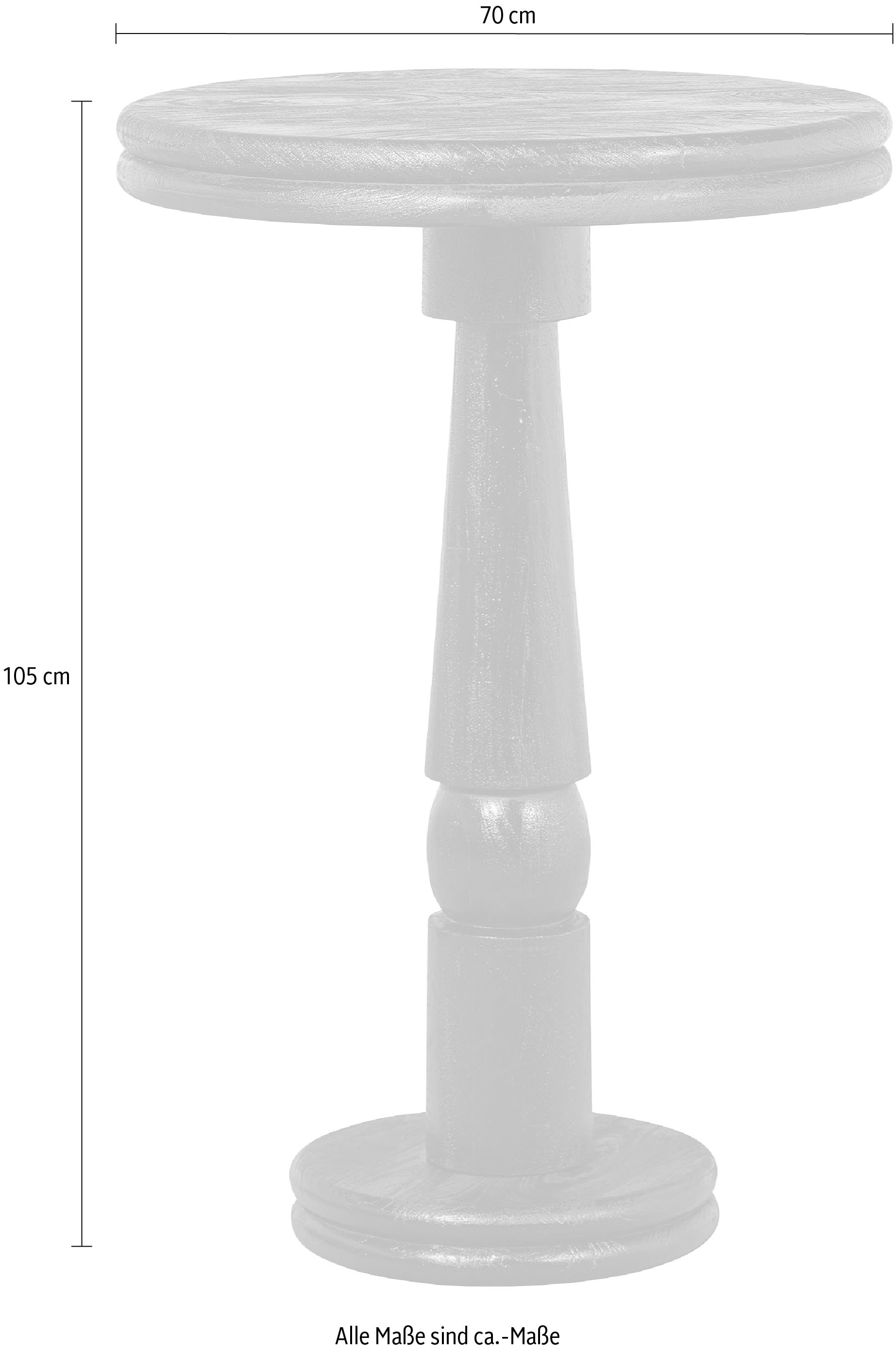 WOOOD Bartisch »Kolby« aus Mangoholz, H 105 cm x Ø 70 cm