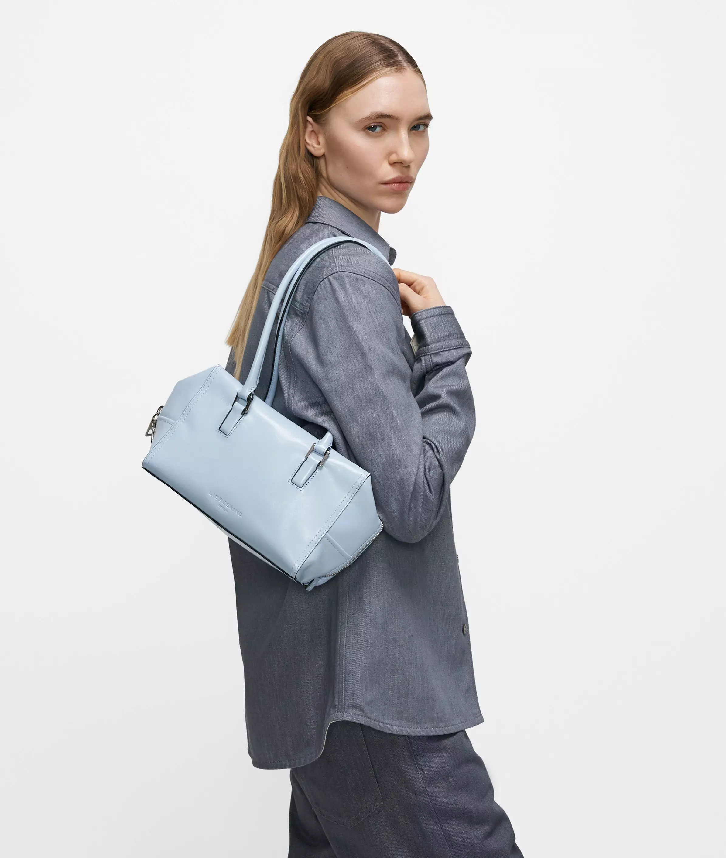 Archive Kayla Satchel S Handy leather shoulder bag with glossy finish