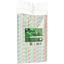 Paille en papier 'Stripes', couleurs assorties