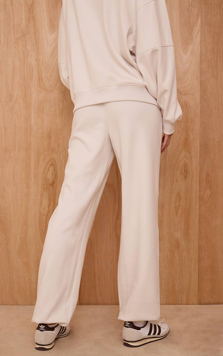Crème Pantalon De Jogging Côtelé Avec Poignets Resserrés