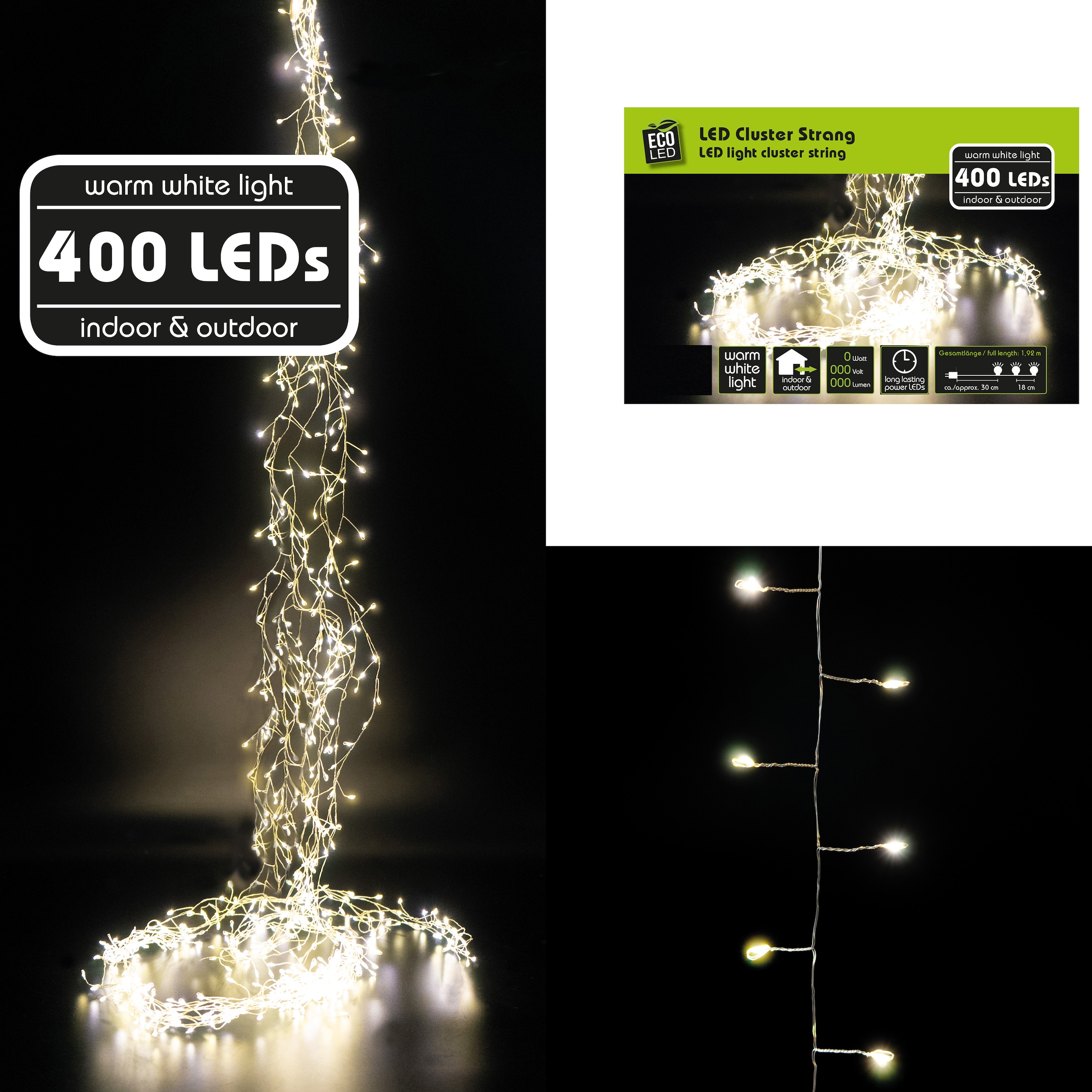 NOOR LIVING LED-Lichterkette »Weihnachtsdeko aussen« mit 400 warmweissen LED's