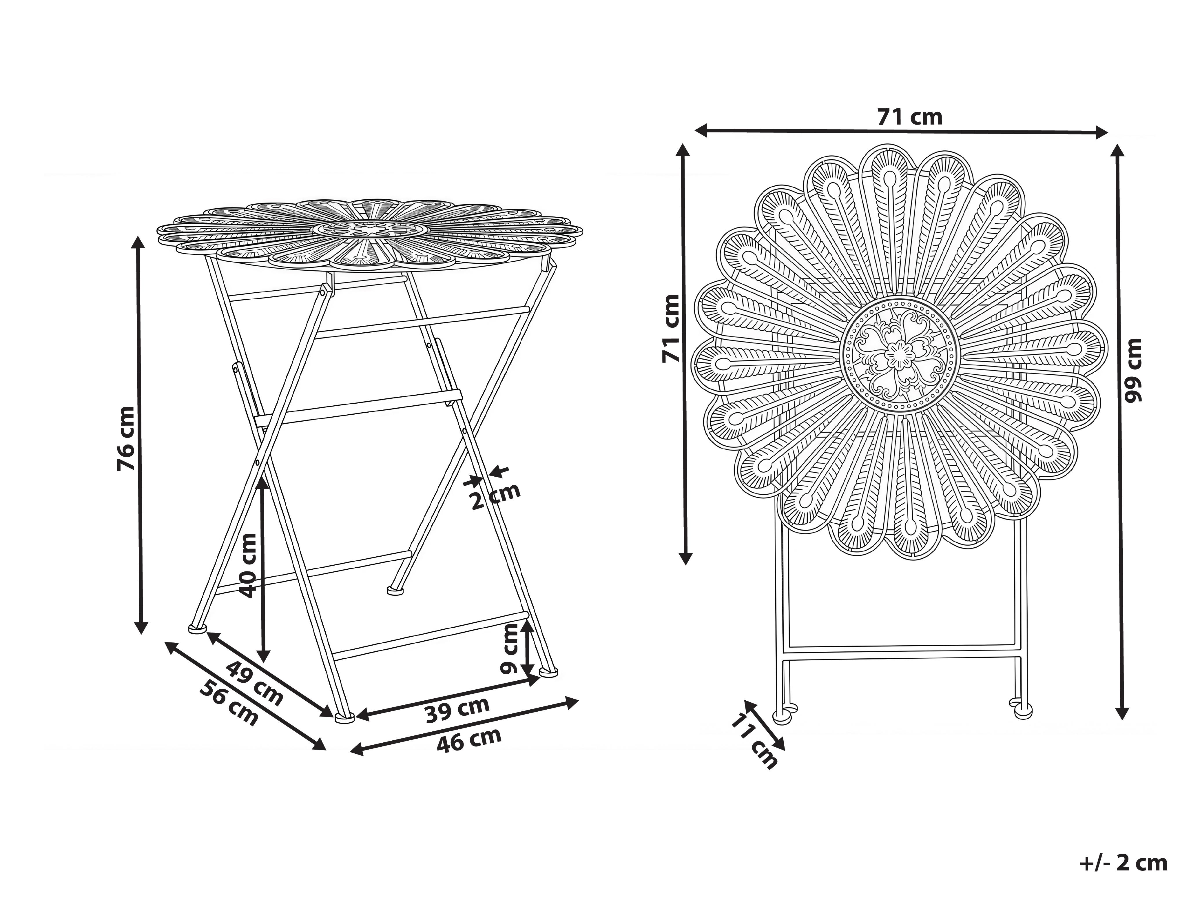 Bistrotafel PAVIA 71 cm 71 cm Metaal Gebroken wit