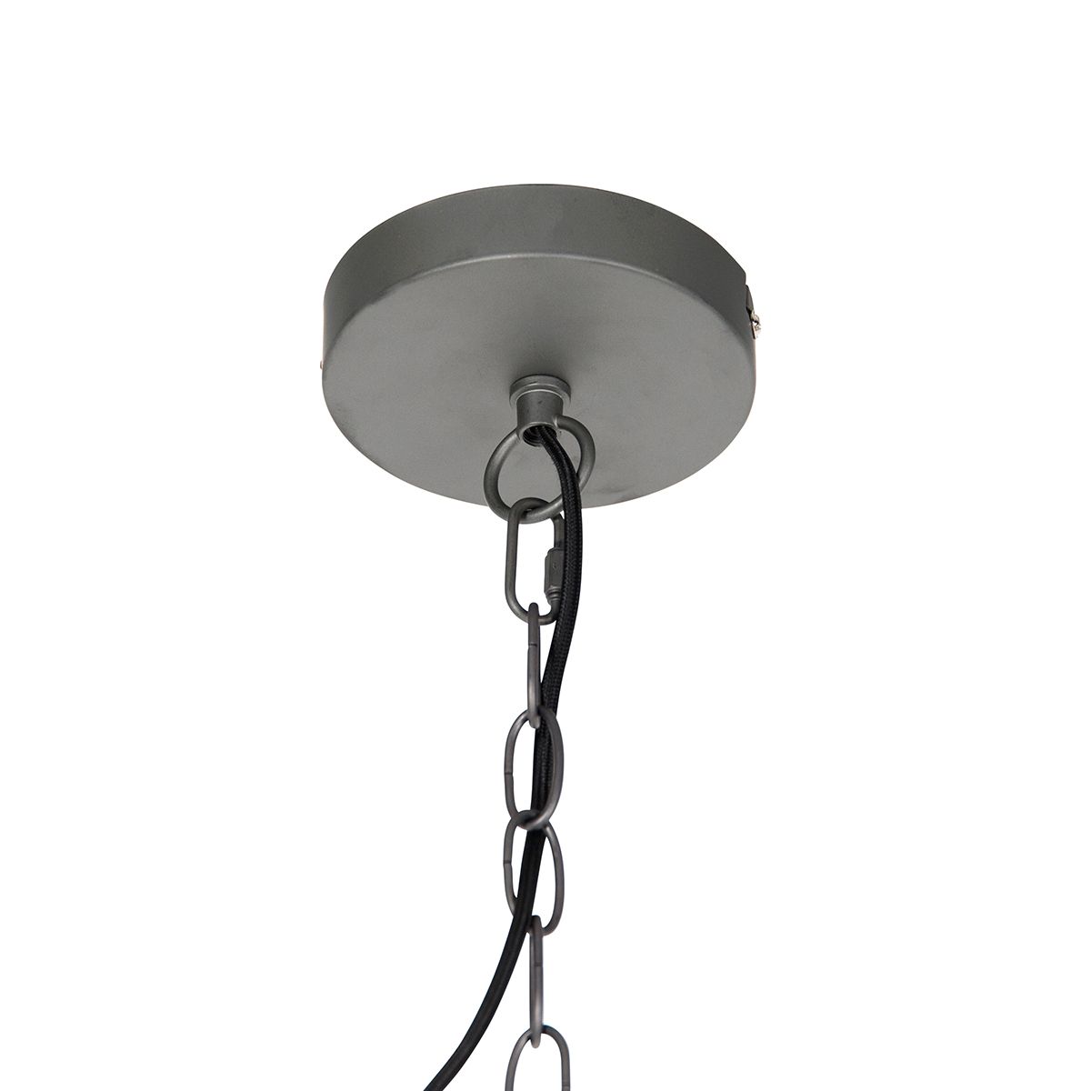 Smart hanglamp donkergrijs met hout 34 cm incl. Wifi G95 - Arthur