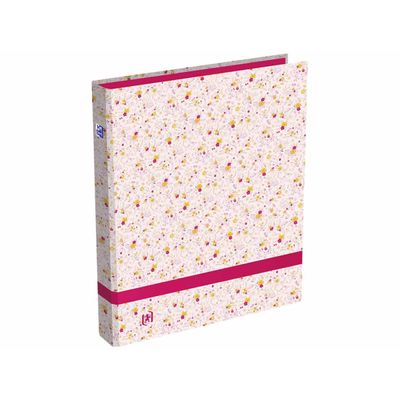 Oxford - Classeur à anneaux - Dos 40 mm - A4 - pour 225 feuilles - motif fleurs
