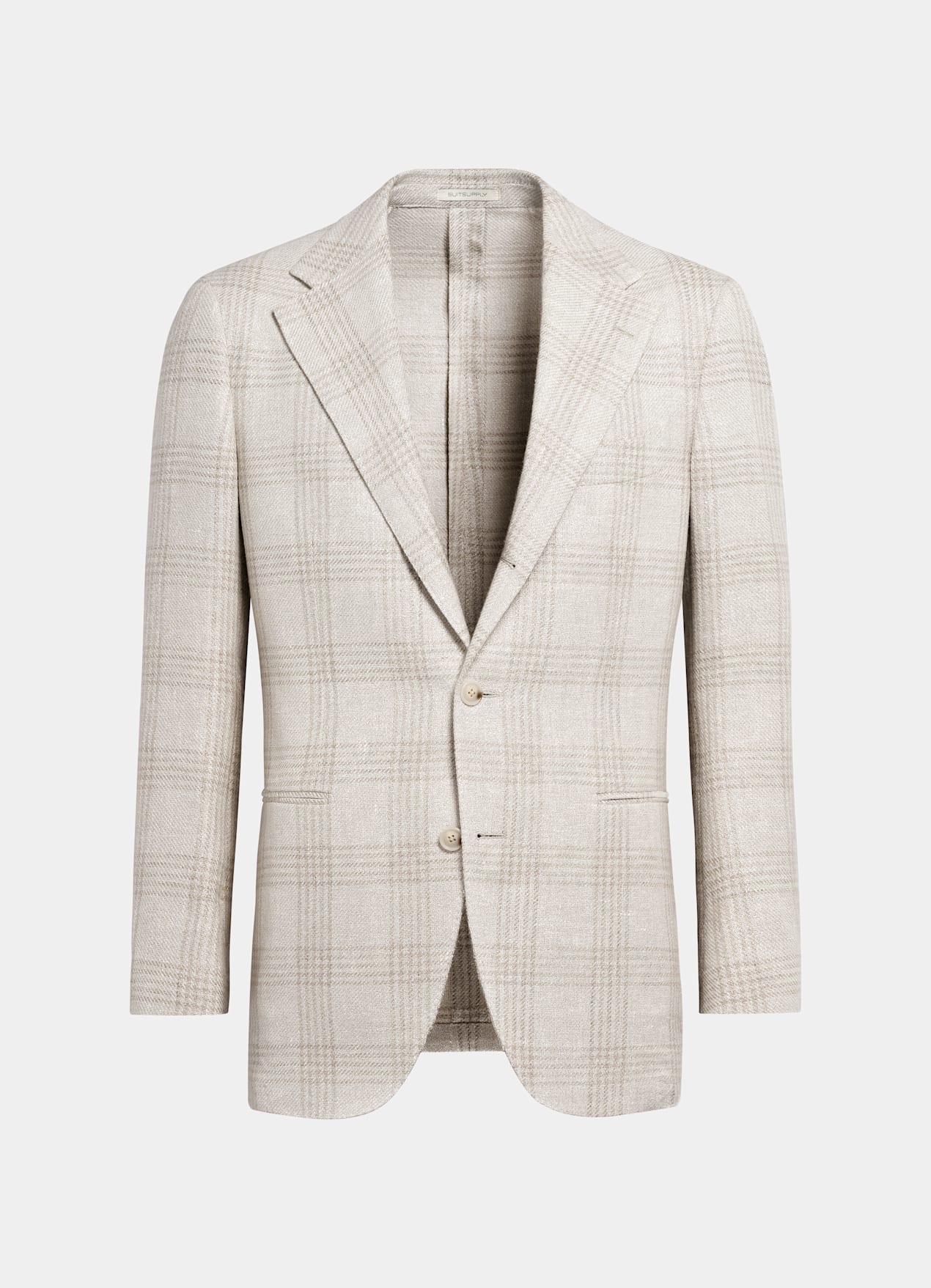 Blazer Roma coupe Relaxed taupe clair à carreaux