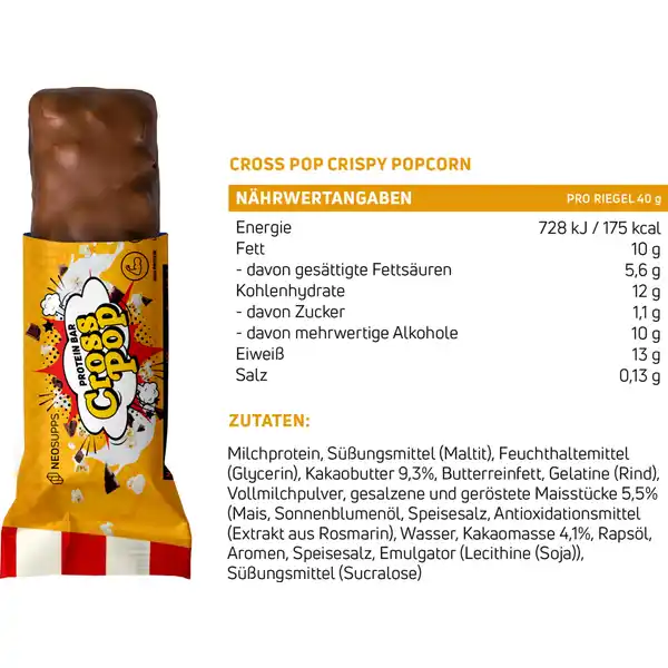 CrossPop Crispy Popcorn Proteinriegel