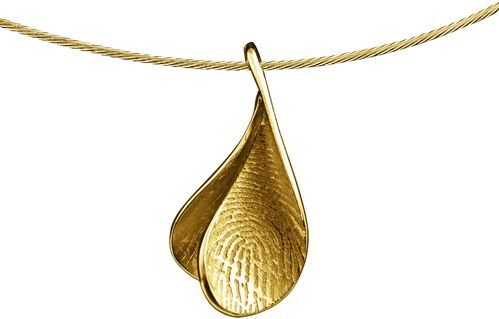 Gouden design vingerafdruk hanger