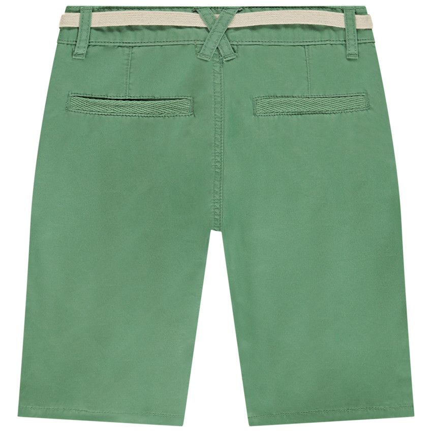 Bermuda ceinturé en twill pour garçon - Vert
