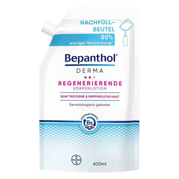 Bepanthol Derma regenerierende Körperlotion Nachfüllbeutel, 1X400 ml