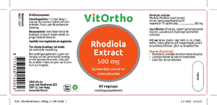 VitOrtho Rhodiola Extract 500mg Capsules 60CP