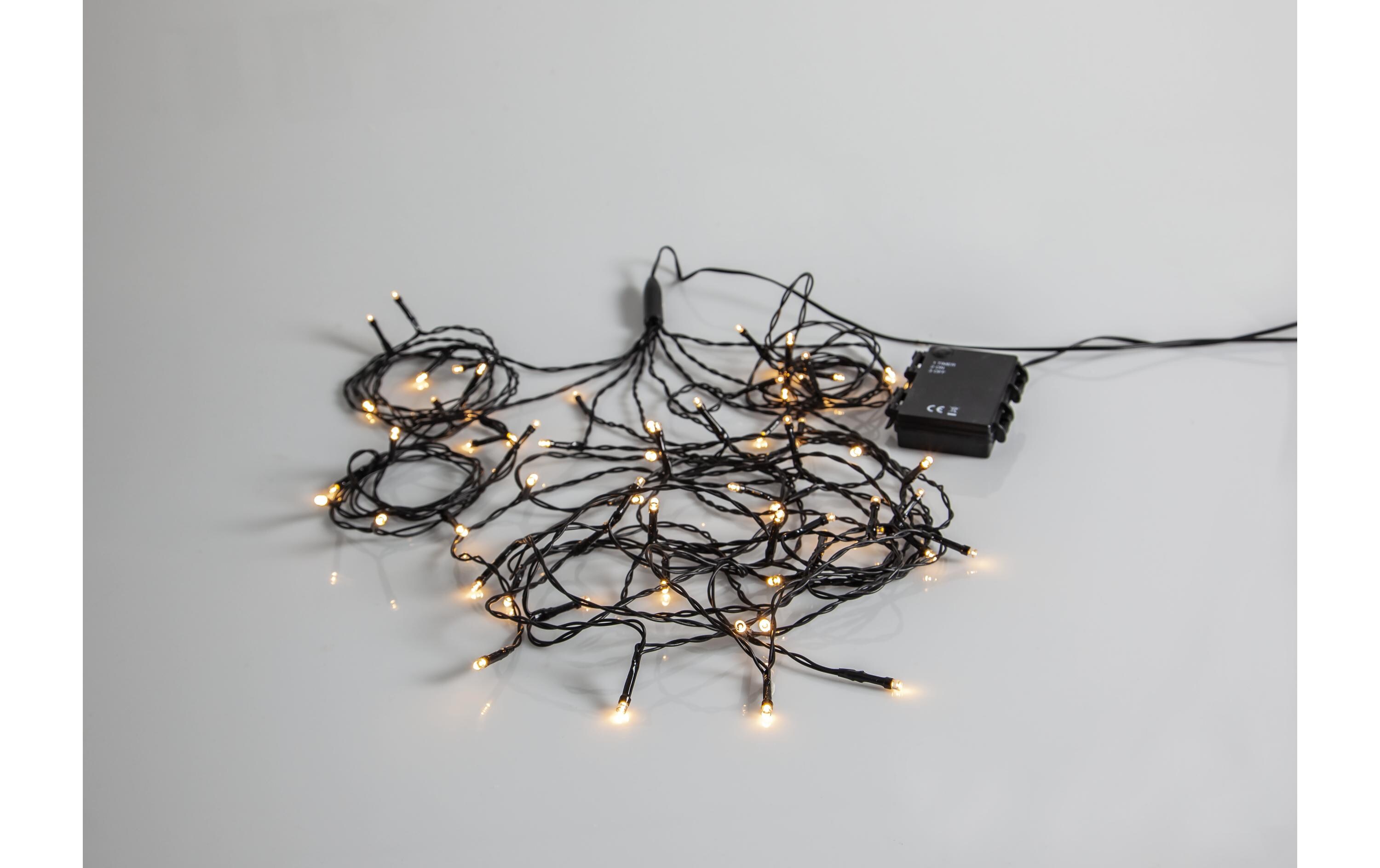 LED-Lichterkette Akku mit 8 Strängen 64 LED, 270 cm, outdoorLichterkette mit Batterien