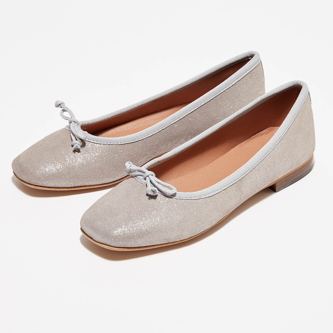 Quartier Latin Ballerines en Velours de Cuir irisé Irene grises