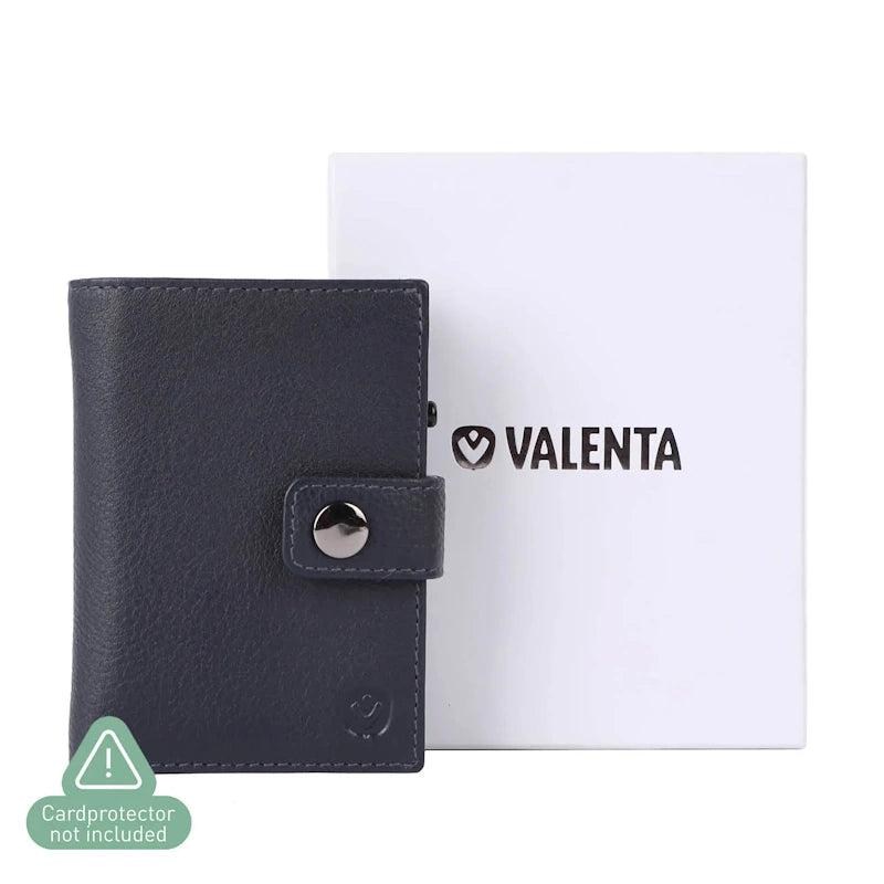 Valenta Card Wallet Leather MagSafe Luxe Navy