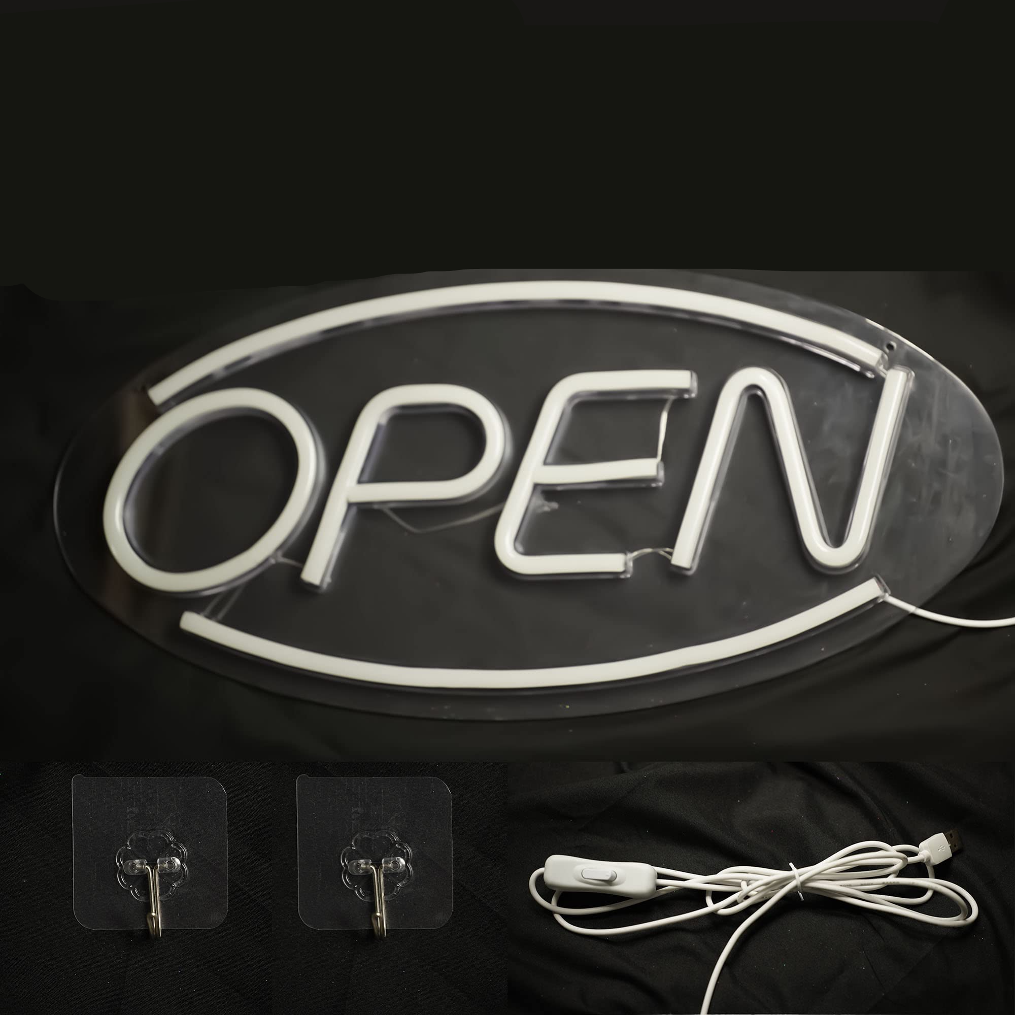 (45x22cm) LED Neon Sign Open Wand Deko Licht Schild Home / Party Accessoire (USB) - Bunt
