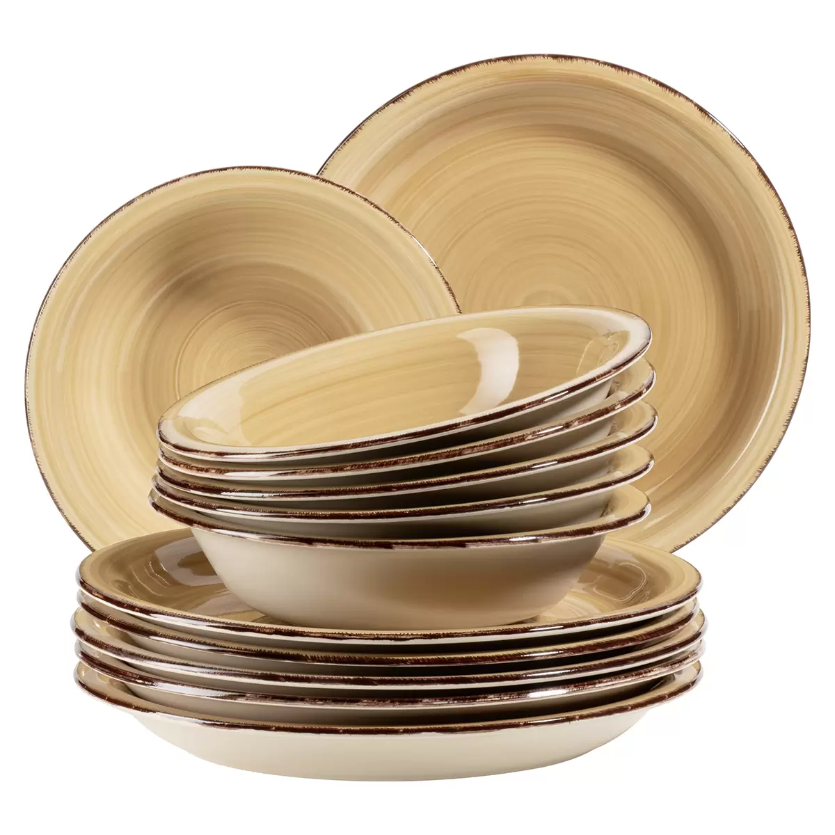 Teller-Set 12tlg. LUMACA Beige