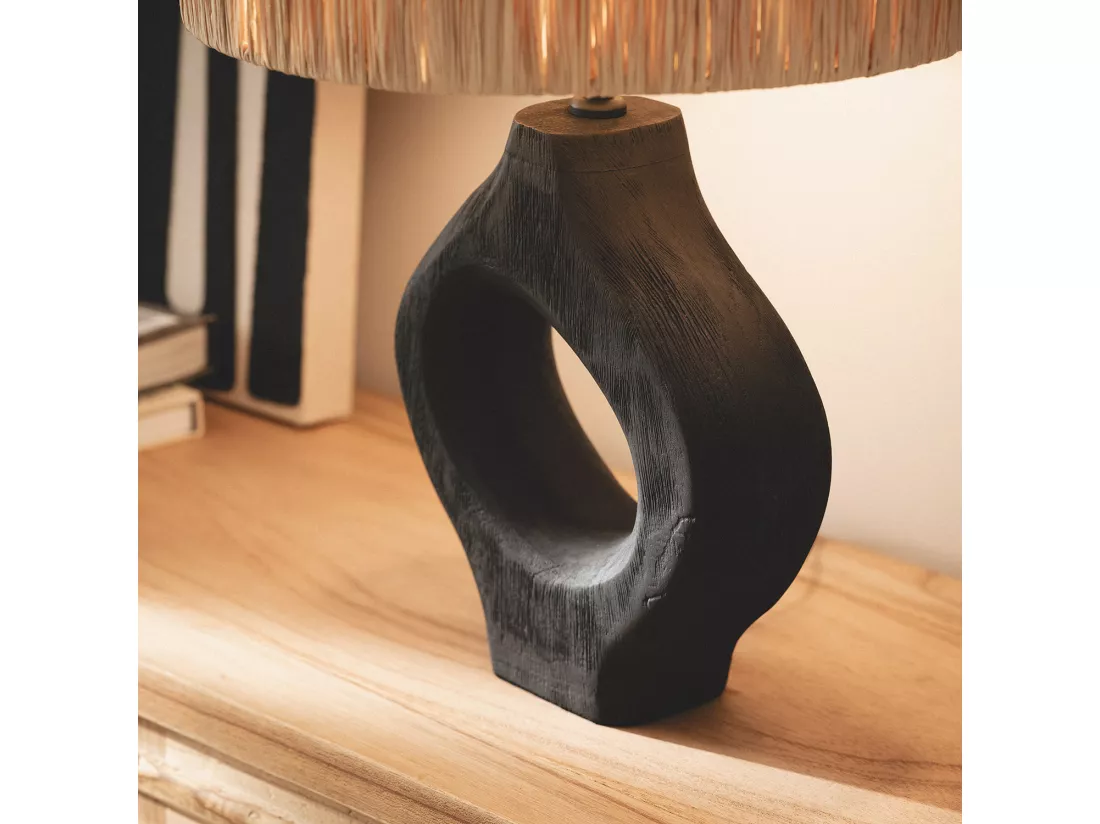 Lampe à Poser en bois Dhara ILUZZIA Naturel