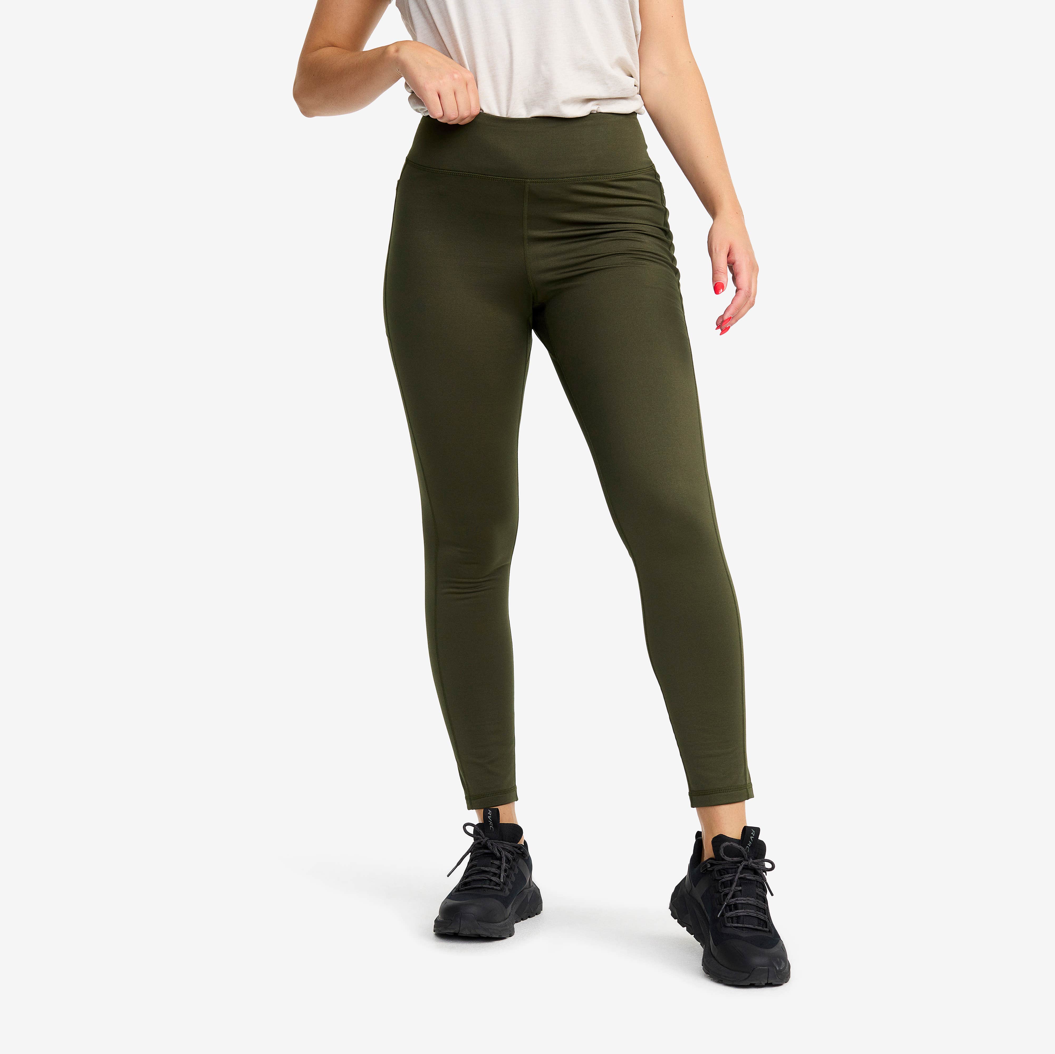 Alaska Fleece Lined Tights Dame Forest Night
