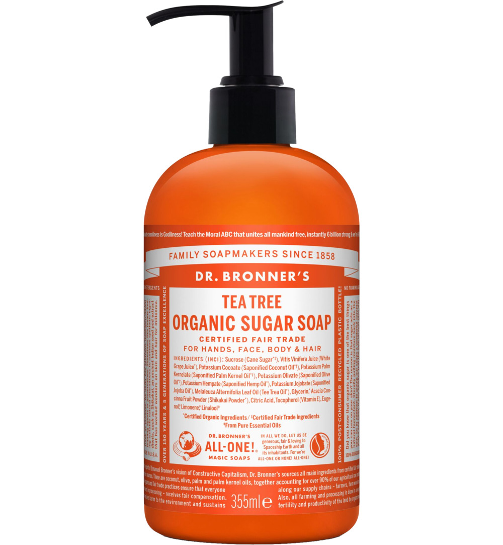 Dr. Bronner’s Shikakai zeep tea tree (355 ml)