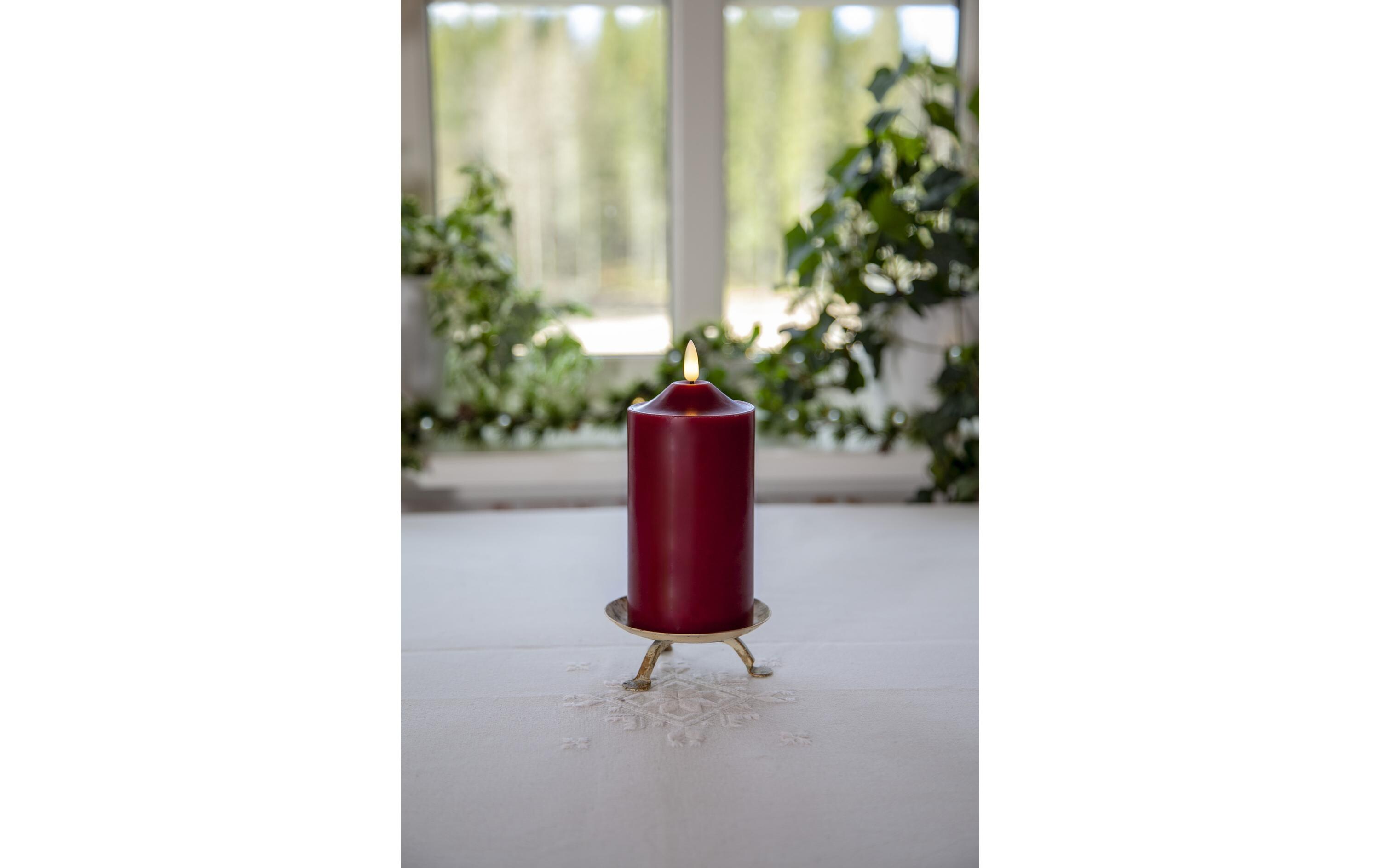 LED-Kerze Pillar Flamme, 17 cm, RotLED-Kerze für Innenbereich