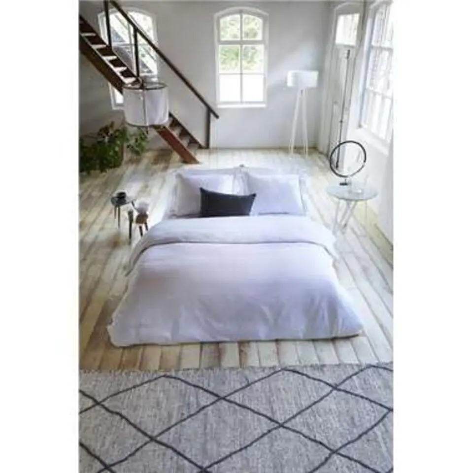 Walra - Dekbedovertrek Subtile Stripe - 240x220 cm - Wit / Antraciet