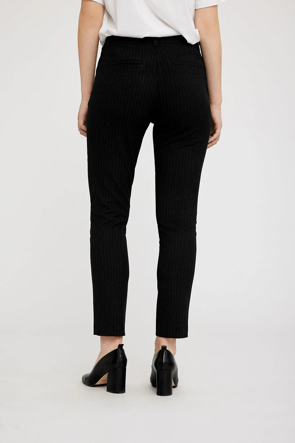 Five Units  KylieFV Crop bukser - Charcoal Pinstripe