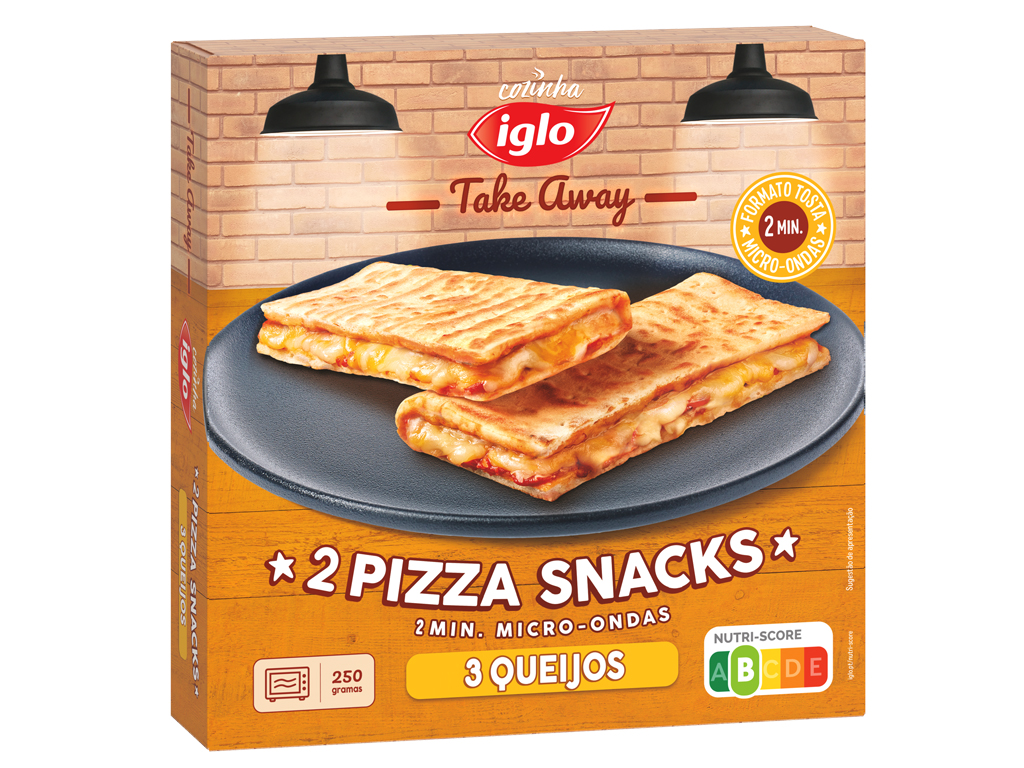 PIZZA SNACKS IGLO 3 QUEIJOS 2UN 250G