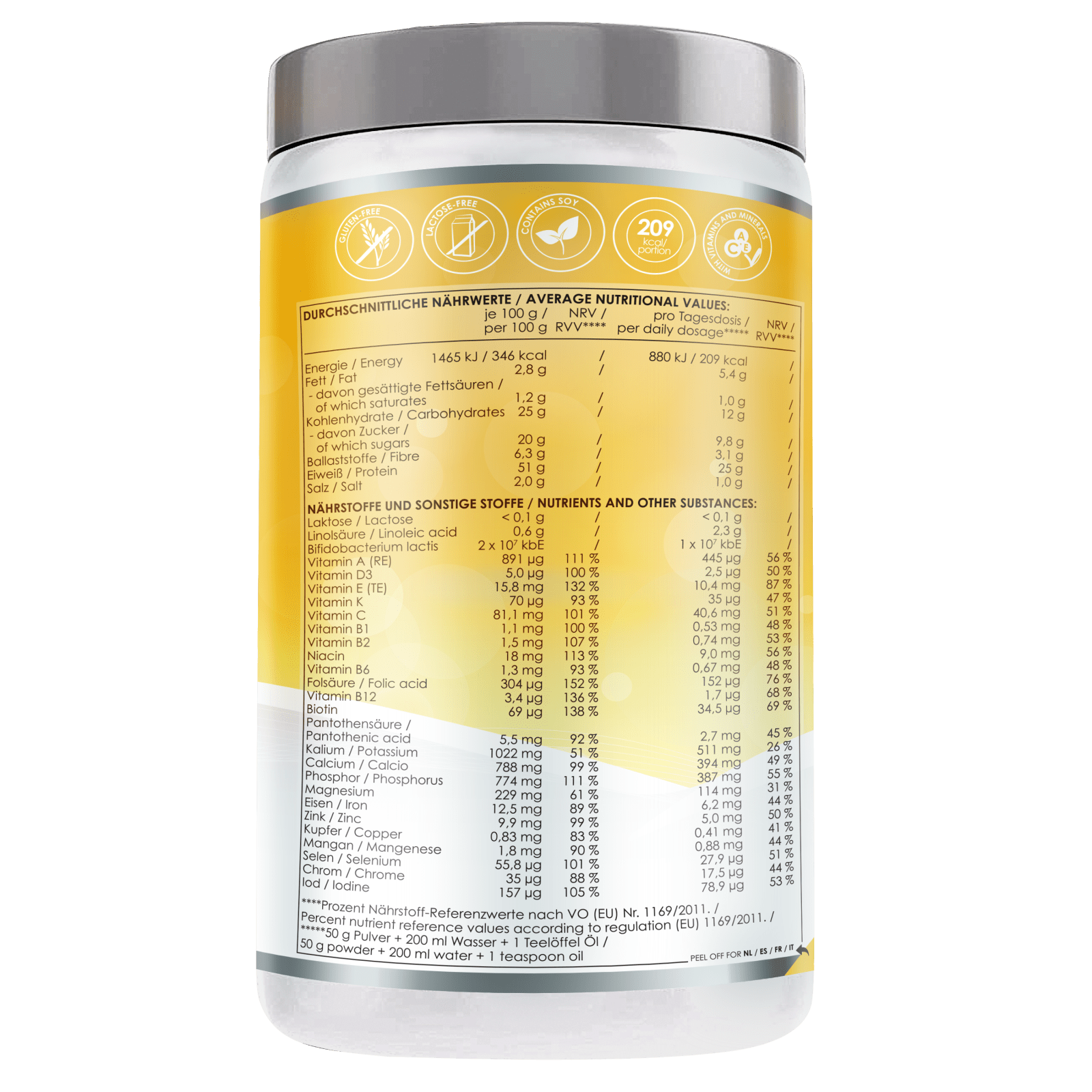 LINEAVI Aktivkost Diät Shake + Shaker - 3x500g - Vanille