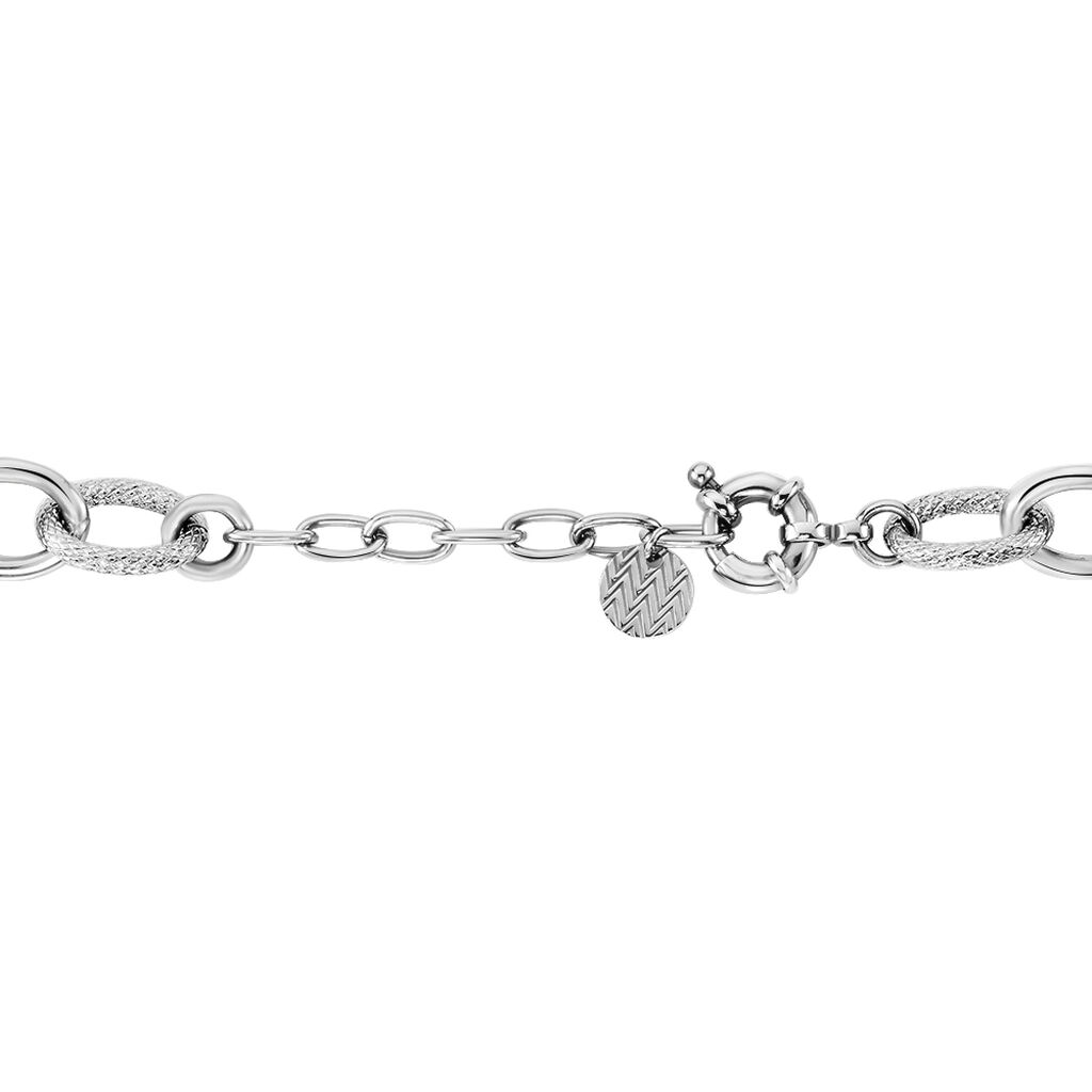 Collier Aelia Maille Alternee Acier Blanc