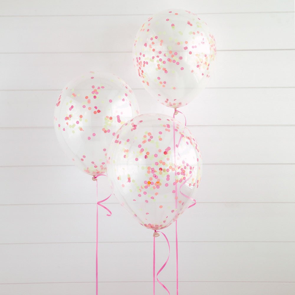 Confetti Ballonnen Neon Gekleurd 30cm 6st