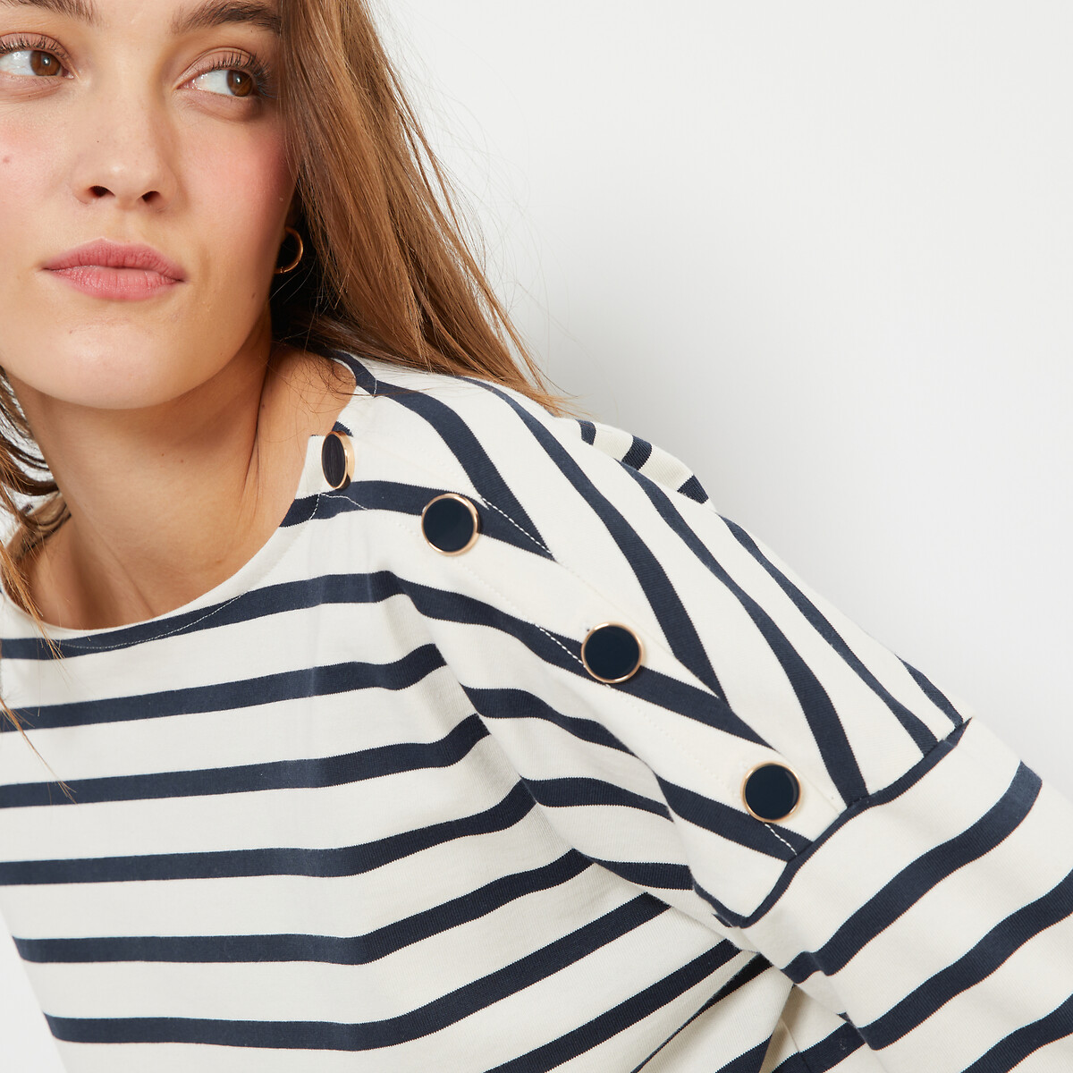 COLEÇÕES LA REDOUTE<br>Camisa azul marinho com volume solto, Signature AIMIE