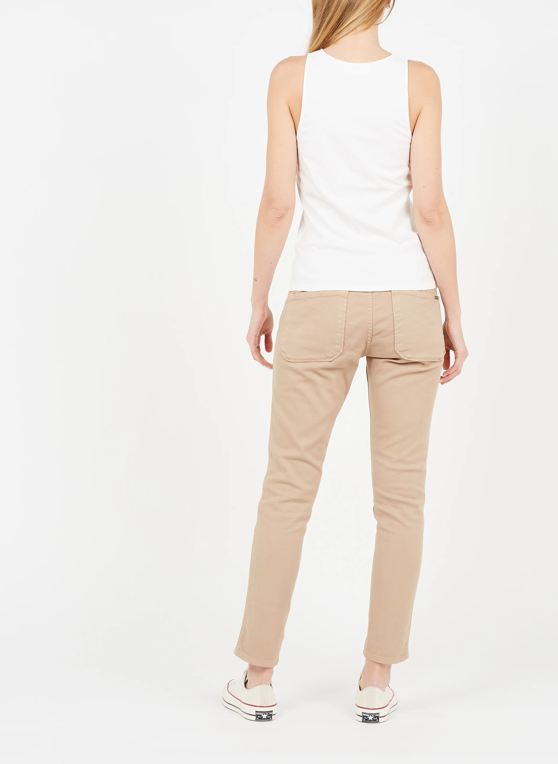 PIERCE - Jean slim en coton mélangé | Beige