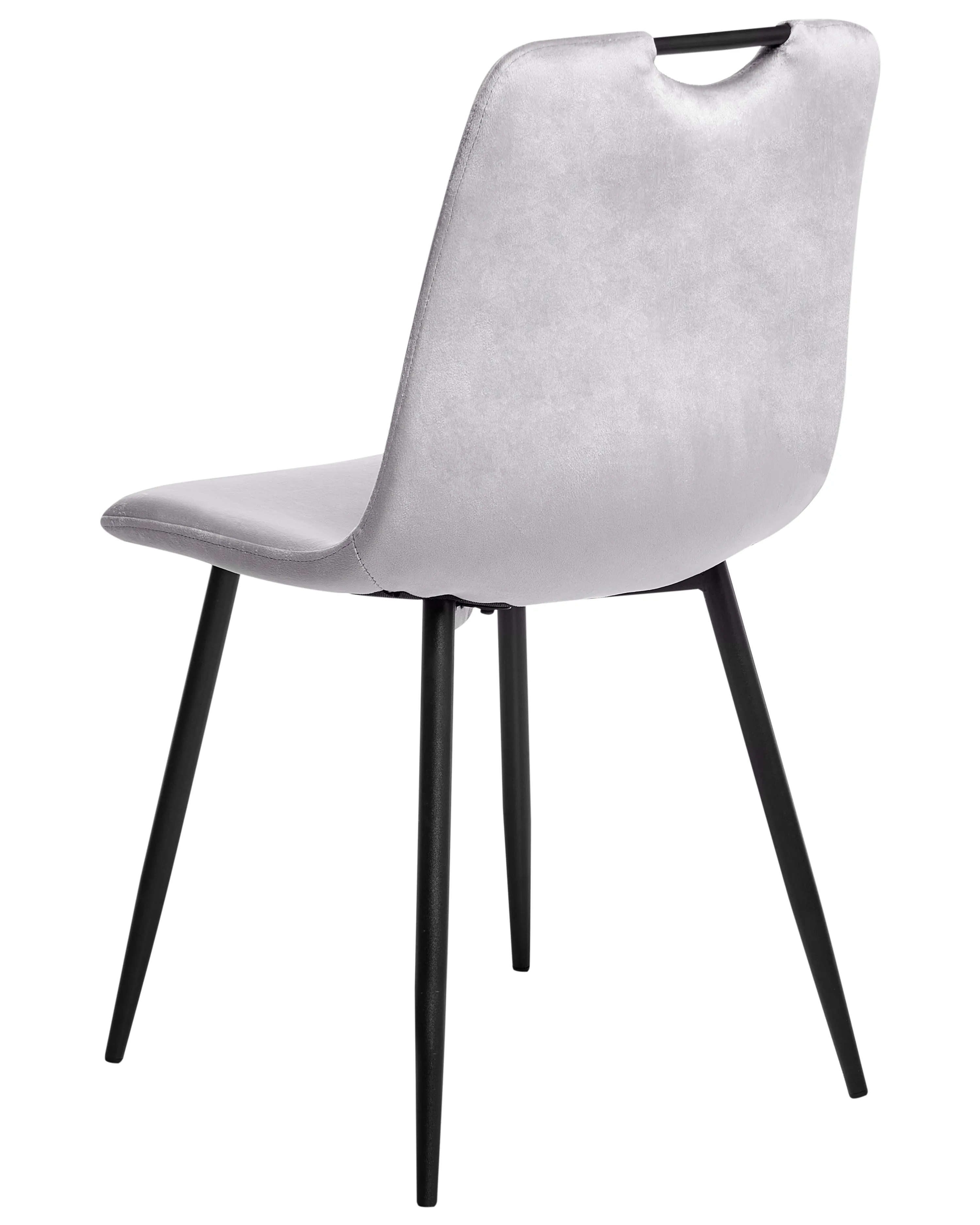 Set van 4 eetkamerstoelen ARGYLE Fluweel Lichtgrijs