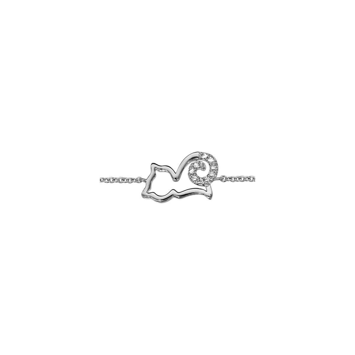 Bracelet Chat - Argent et oxydes blancs