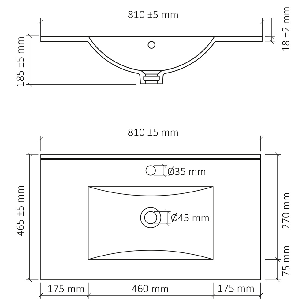 Differnz Country slide wastafel keramiek wit