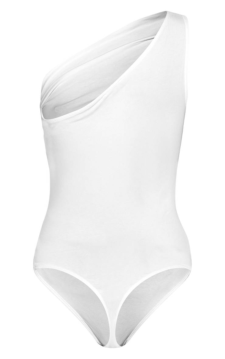 Blanc Body Asymétrique En Coton Doux Pour Grandes Tailles