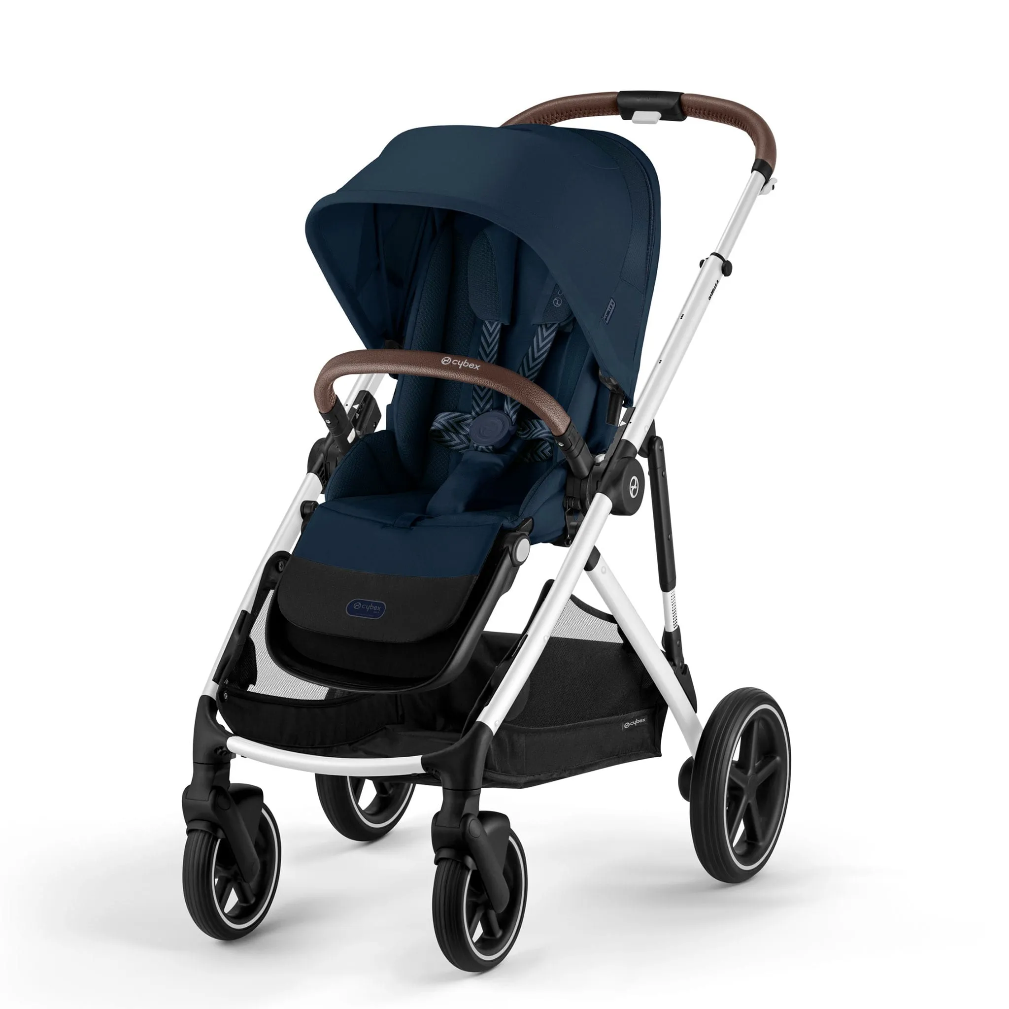 Cybex Poussette Double Gazelle S 2 – Châssis argent  Sièges Bleu Océan