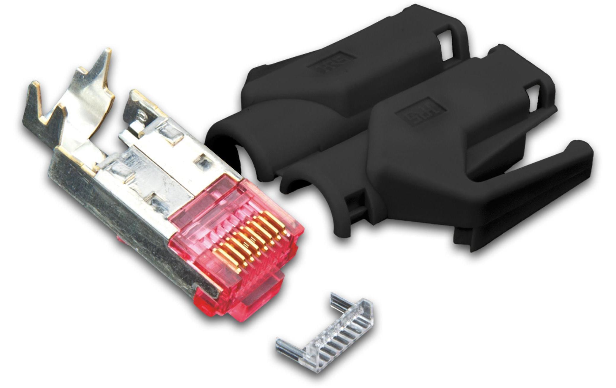 Stecker RJ45 Hirose TM21 50 Stück, Schwarz<br>50x CAT6-Stecker, Schwarz