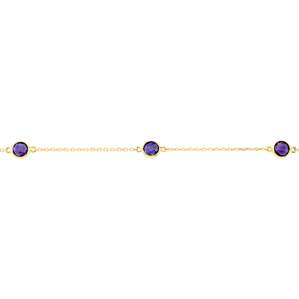 Bracelet Cressida Or Jaune Amethyste Violet