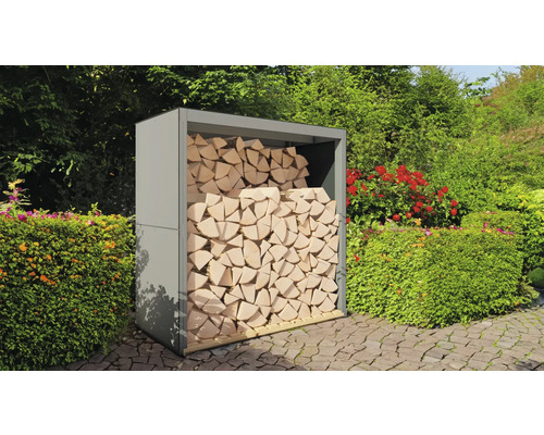 Haardhoutopslag Bertilo 151 x 75 x 154 cm antracietgrijs