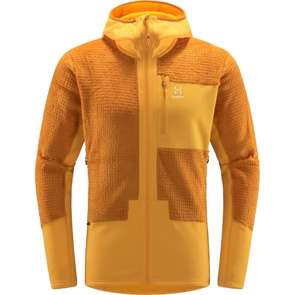 Veste polaire randonnée HAGLÖFS ROC SPITZ MID HOOD M DESERT YELLOW/SUNNY YELLOW