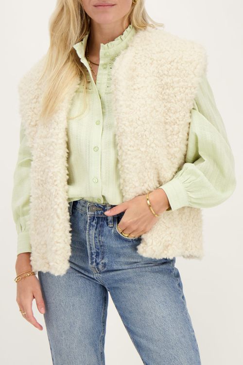 Groene blouse met bloemen tapes