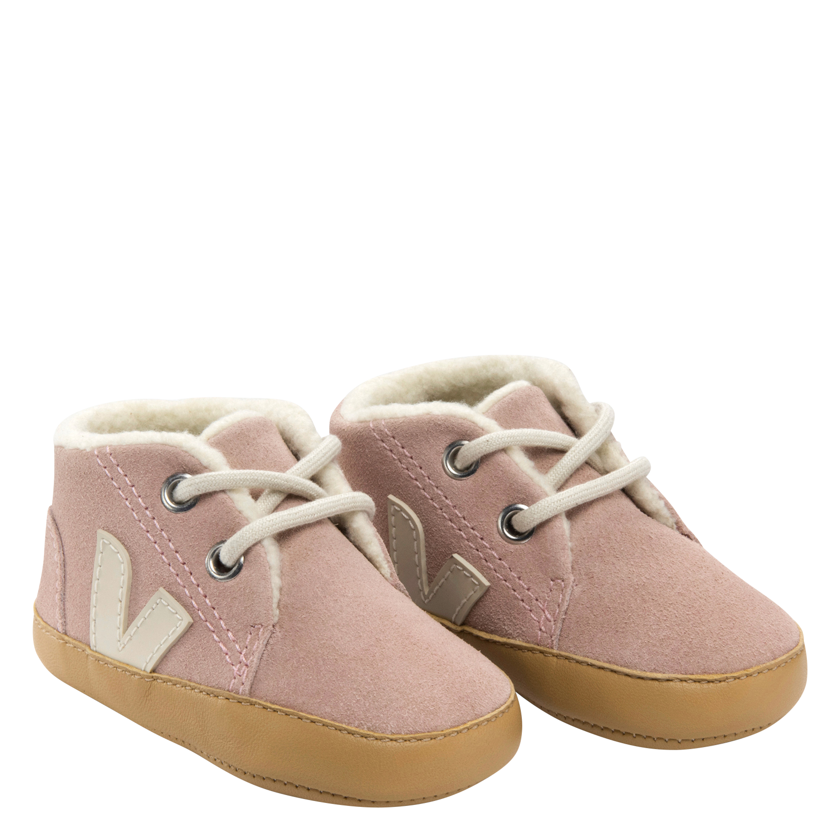 BABY WINTER - Baskets à lacets en cuir velours | Multicolore