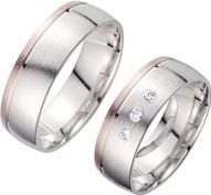 Trouwringen rood en wit goud met Diamanten breedte 6,5 mm