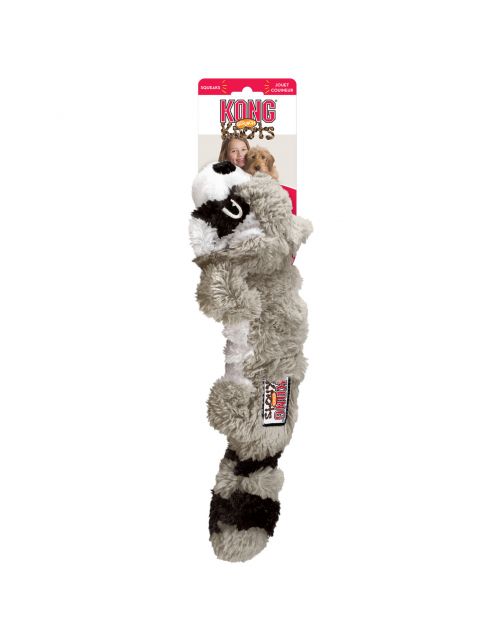 Kong Scrunch Knots Wasbeer Grijs - Hondenspeelgoed