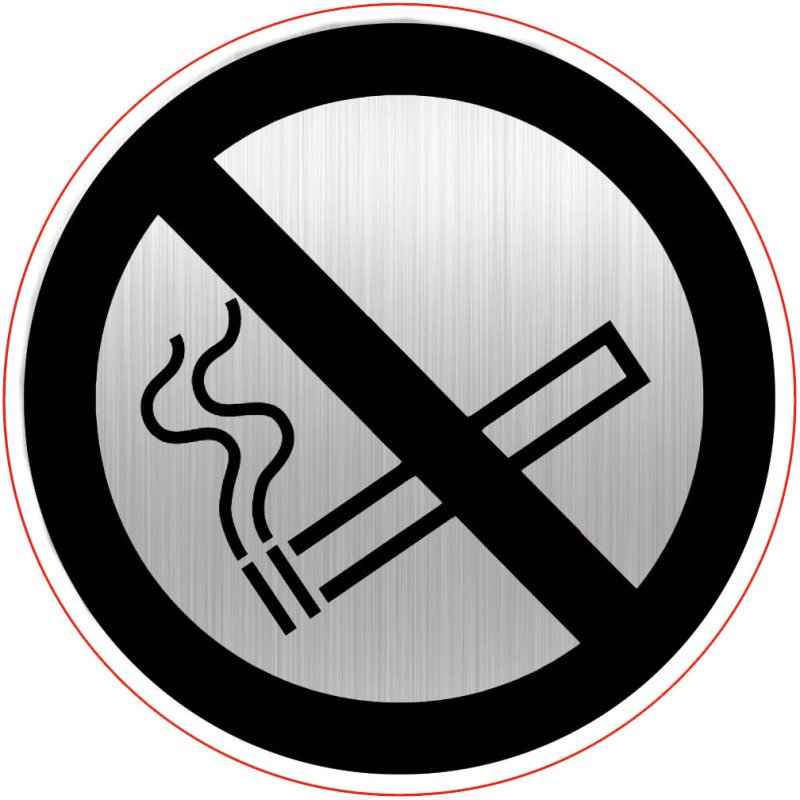 Plaque pictogramme Ø 8 cm « Interdiction de fumer »