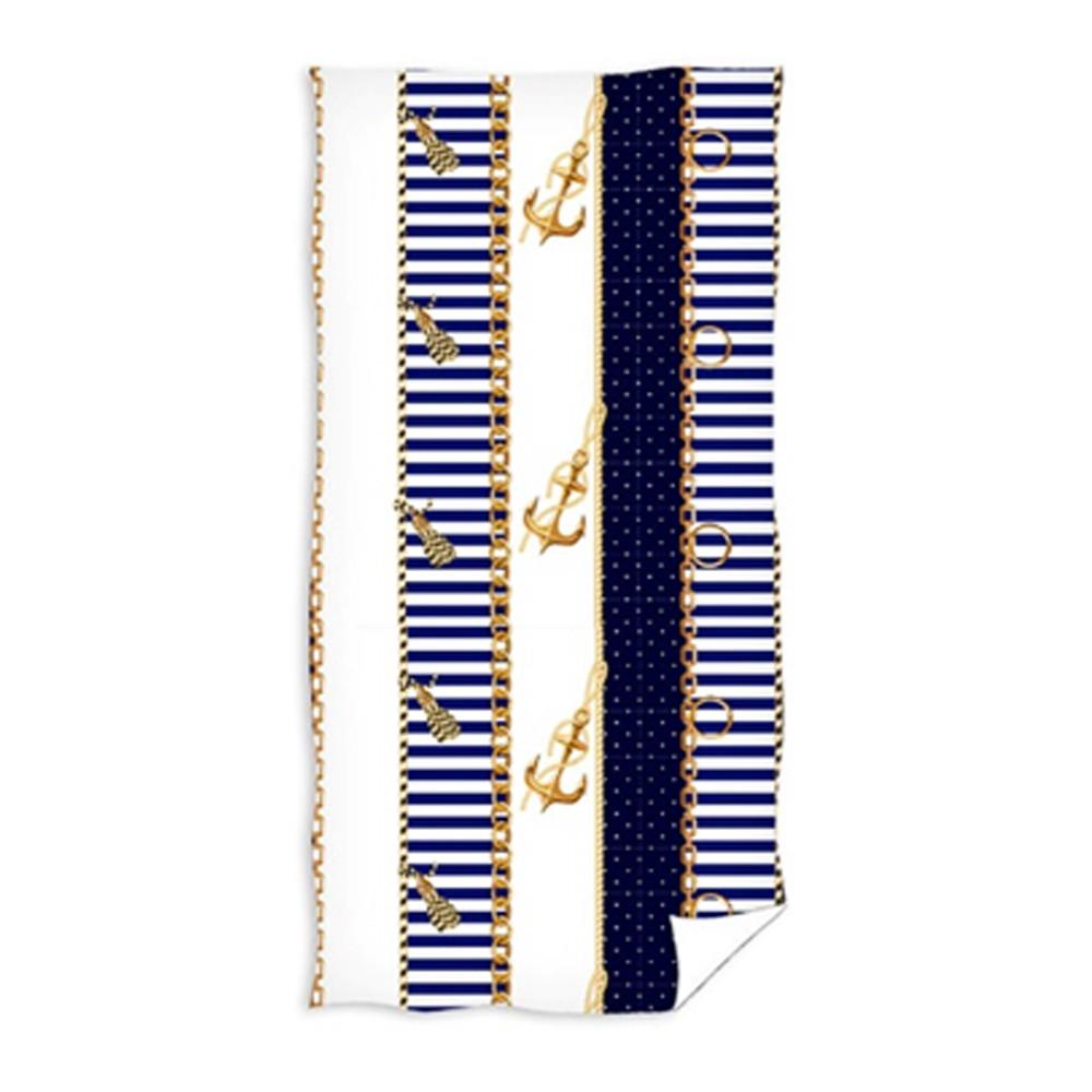 NO MARK Serviette de bain Bleu/Blanc Ancre 70x140