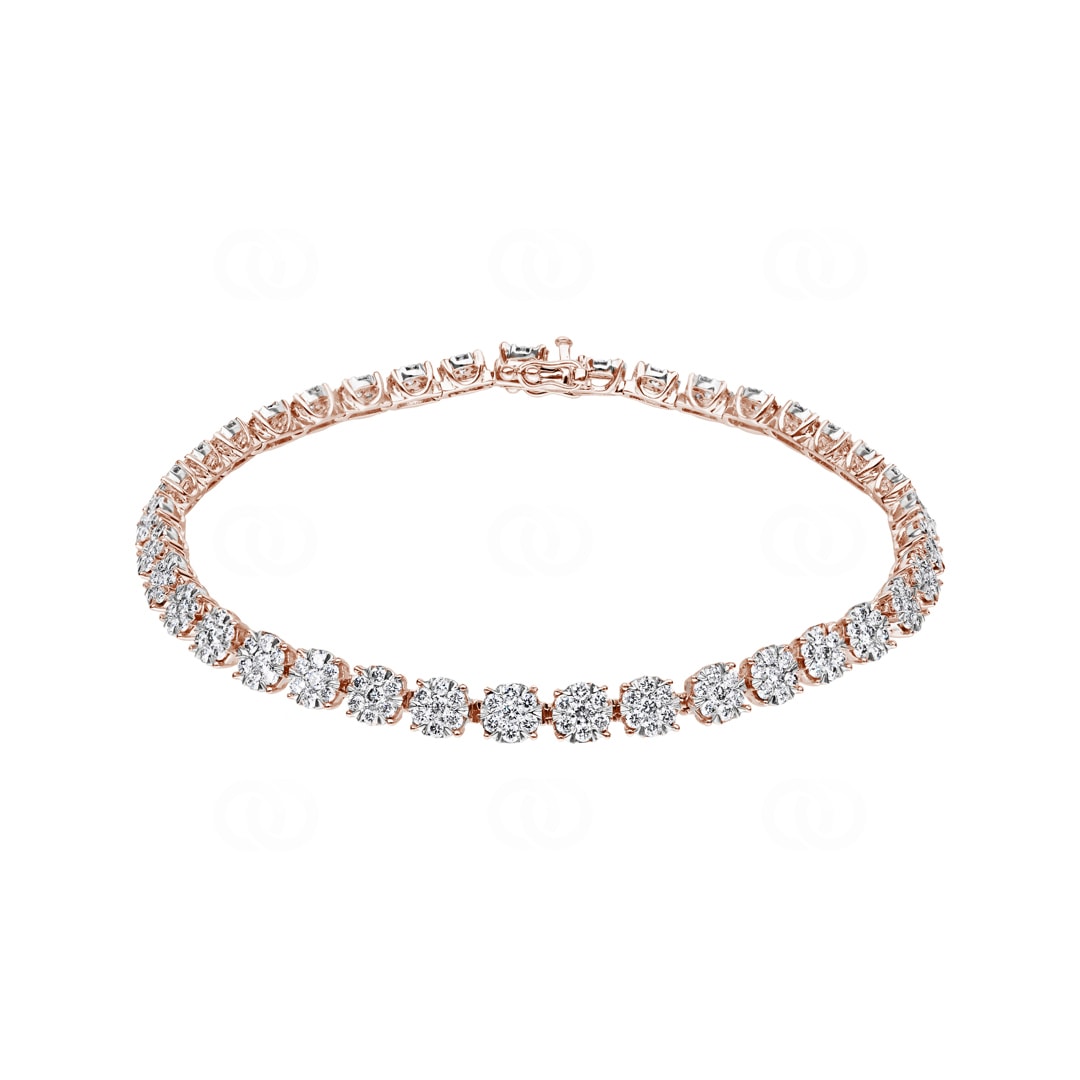 3.03 Karat Diamanten Tennisarmband 750/18 K Roségold
